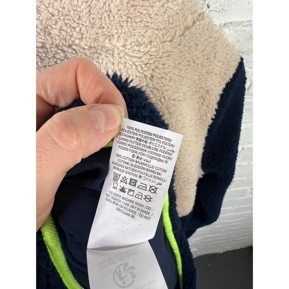Boden Women's Greta Fleece 1/4 Zip Jumper Sweater Long Sleeve Blue Beige Size 8 - Picture 4 of 5
